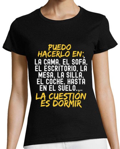 Camiseta Mujer Manga Corta la cuestion es dormir frase divertida laTostadora - latostadora.com - Modalova