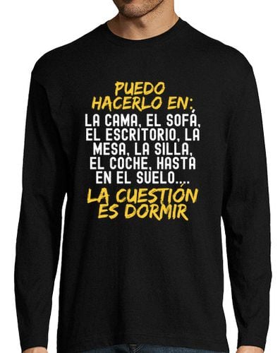 Camiseta Hombre Manga Larga la cuestion es dormir frase divertida laTostadora - latostadora.com - Modalova