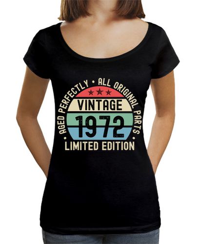 Camiseta Mujer Cuello Ancho Loose Fit 50 cumpleaños 50 años nacido en 1972 laTostadora - latostadora.com - Modalova