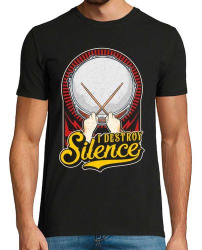 Camiseta I Destroy Silence Baterísta Tambor Batería Música Rock Heavy Metal - latostadora.com - Modalova