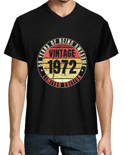 Camiseta Hombre Cuello Pico 50 cumpleaños 50 años nacido en 1972 laTostadora - latostadora.com - Modalova