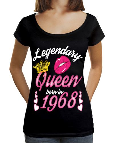 Camiseta Mujer Cuello Ancho Loose Fit reina 1968 nacido legendario cumpleaños laTostadora - latostadora.com - Modalova