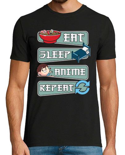 Camiseta comer dormir anime repetir kawaii manga - latostadora.com - Modalova