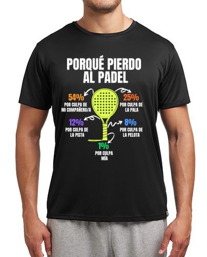 Camiseta deportiva porque pierdo padel divertido jugador - latostadora.com - Modalova