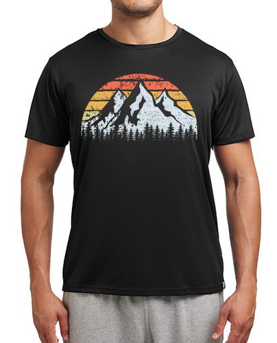 Camiseta deportiva Montañas Árboles y Puesta de Sol Vintag - latostadora.com - Modalova