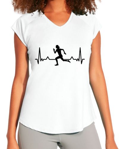 Camiseta deportiva mujer corriendo línea de latido divertido cor - latostadora.com - Modalova