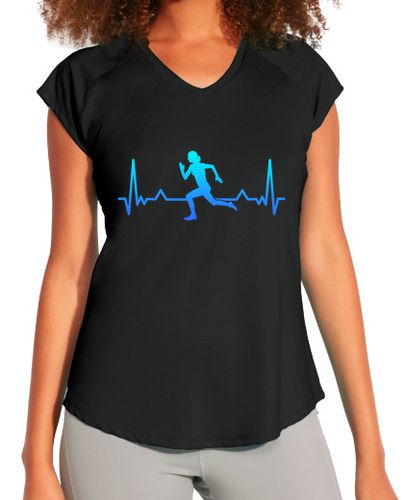 Camiseta deportiva mujer corriendo línea de latido regalo de cor - latostadora.com - Modalova