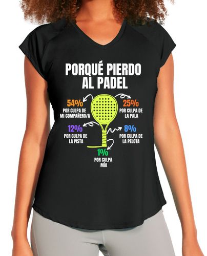 Camiseta Mujer Deportiva porque pierdo padel divertido jugador laTostadora - latostadora.com - Modalova