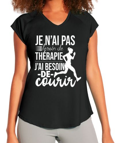 Camiseta deportiva mujer corriendo sin necesidad de terapia - latostadora.com - Modalova