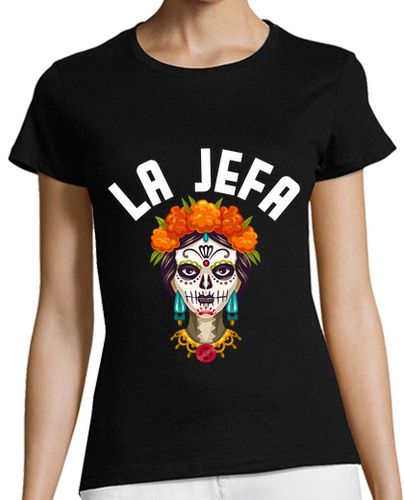 Camiseta Mujer Manga Corta La Jefa Dia De Los Muertos laTostadora - latostadora.com - Modalova