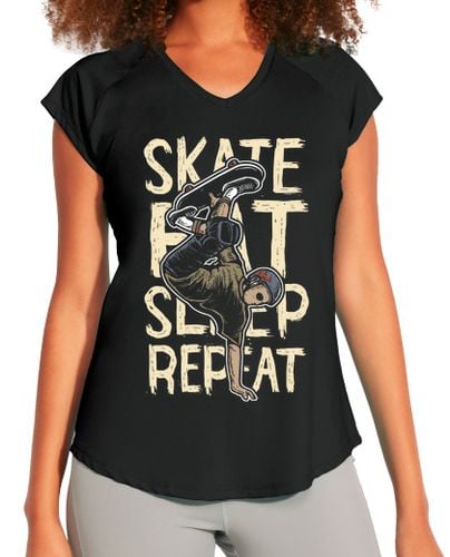 Camiseta Mujer Deportiva Skate Eat Sleep Repeat laTostadora - latostadora.com - Modalova