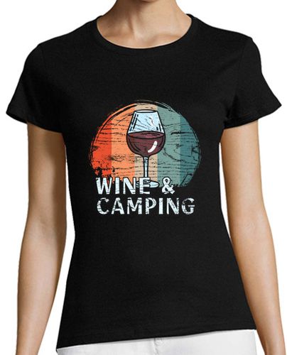 Camiseta mujer Camping Drinking Wine - latostadora.com - Modalova