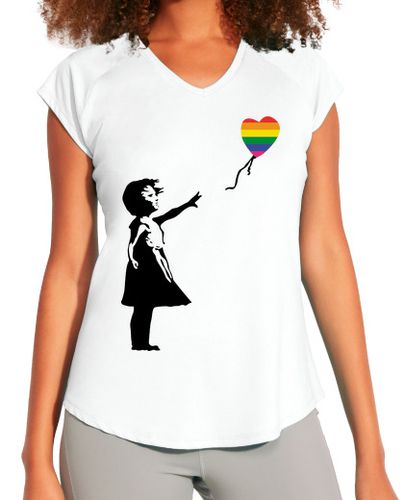 Camiseta deportiva mujer Girl with balloon LGTB - latostadora.com - Modalova
