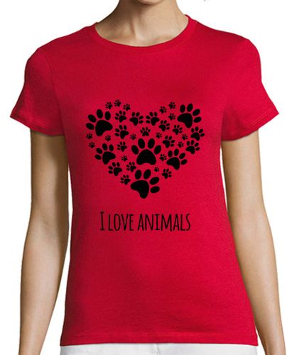 Camiseta Mujer Manga Corta I love animals laTostadora - latostadora.com - Modalova