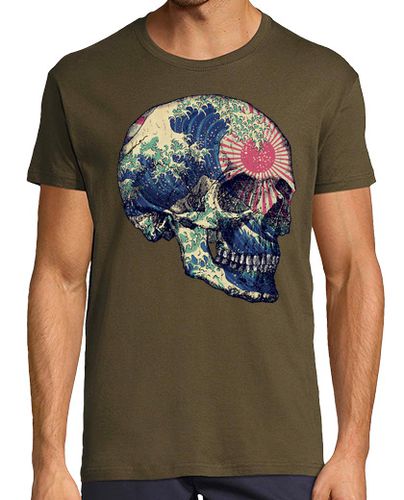 Camiseta Skull and the Great Wave laTostadora - latostadora.com - Modalova