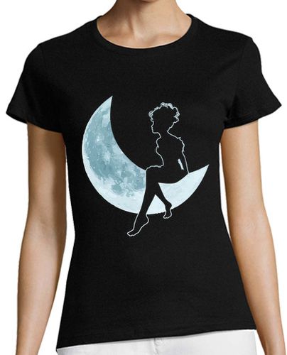 Camiseta Mujer Manga Corta Media Luna y Silueta de Hada laTostadora - latostadora.com - Modalova