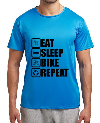 Camiseta comer dormir andar en bicicleta repetir - latostadora.com - Modalova