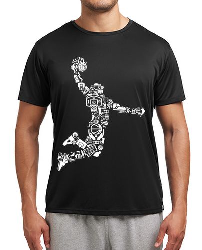 Camiseta deportiva Silueta Jugador De Baloncesto Collage NBA Basketball Deporte - latostadora.com - Modalova