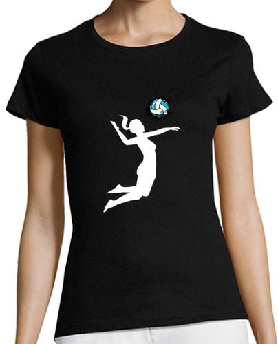 Camiseta Mujer Manga Corta silueta de jugador de voleibol aplastar laTostadora - latostadora.com - Modalova