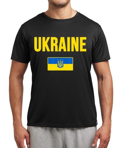 Camiseta deportiva Bandera Y Escudo Apoyo A Ucrania Guerra Ucranianos Rusia laTostadora - latostadora.com - Modalova