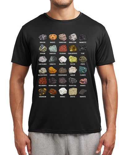 Camiseta deportiva Tipos De Minerales Rocas Piedras Geólogo Humor Profesor Geología - latostadora.com - Modalova