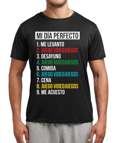 Camiseta deportiva Mi Día Perfecto Gamer Videojuegos Gaming Friki Geek - latostadora.com - Modalova