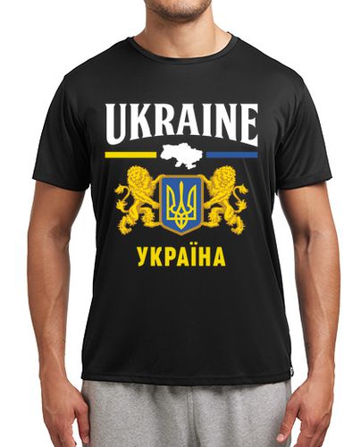 Camiseta deportiva Escudo Ucrania Mapa Bandera Ucraniano Guerra Rusia Putin - latostadora.com - Modalova