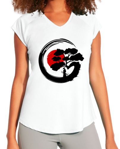 Camiseta deportiva mujer círculo japonés enso - negro - latostadora.com - Modalova