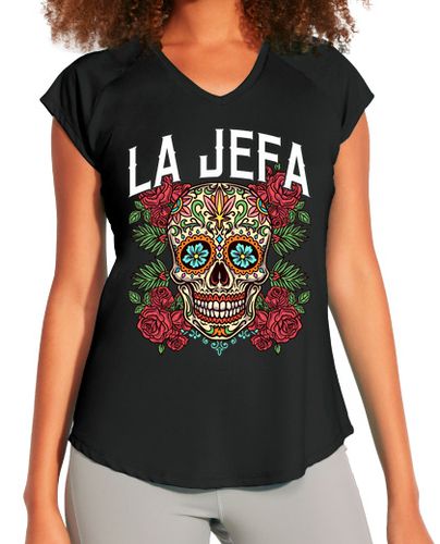 Camiseta deportiva mujer La Jefa Calavera Azúcar Sugar Skull Día De La Madre laTostadora - latostadora.com - Modalova