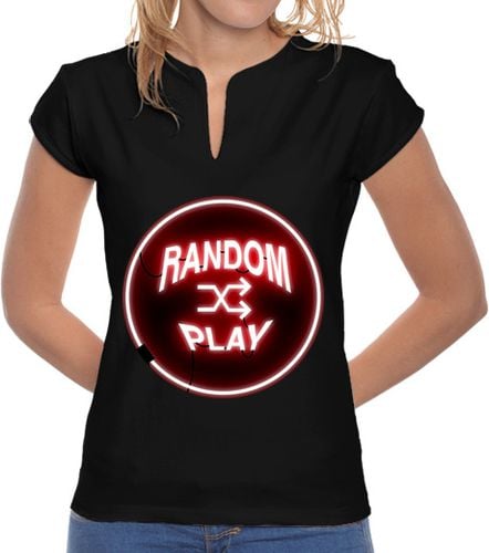 Camiseta Mujer Cuello Mao Random Play fondo negro laTostadora - latostadora.com - Modalova