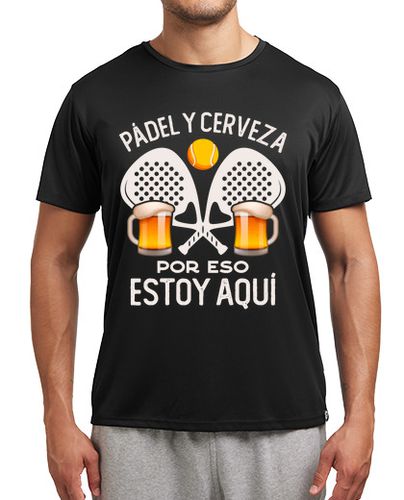 Camiseta deportiva Pádel Y Cerveza Por Eso Estoy Aquí Regalo Pádel Divertido Tennis - latostadora.com - Modalova