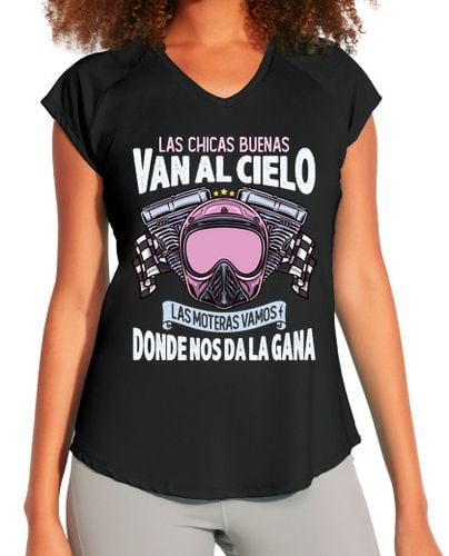 Camiseta Mujer Deportiva Las Chicas Buenas Van Al Cielo Regalo Moteras Motos Bikers Día De La Madre laTostadora - latostadora.com - Modalova