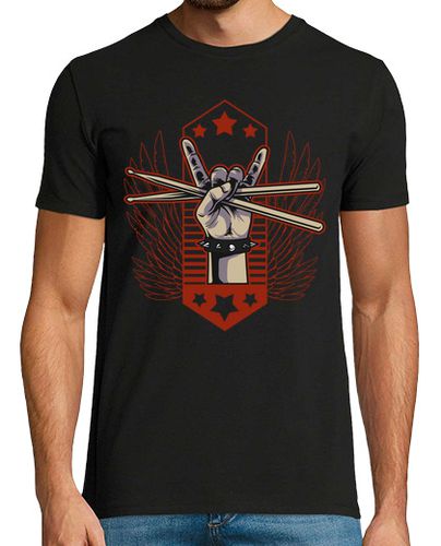Camiseta Baterista Rock And Roll Mano Cuernos Batería Heavy Metal - latostadora.com - Modalova