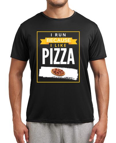 Camiseta deportiva corro porque me gusta mucho la pizza graciosas novedad corriendo - latostadora.com - Modalova