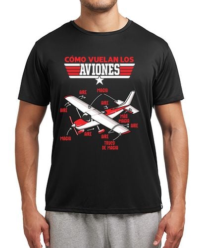 Camiseta deportiva Aviones Vuelan Con Magia Piloto De Drones Regalo Friki Aviación - latostadora.com - Modalova