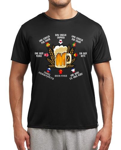 Camiseta deportiva Cerveza Por Favor En Idiomas Lenguas Humor Beer Alcohol laTostadora - latostadora.com - Modalova