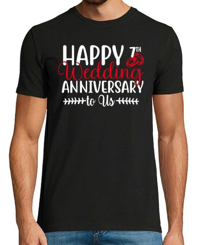 Camiseta Hombre Manga Corta feliz 7mo aniversario de bodas parejas laTostadora - latostadora.com - Modalova