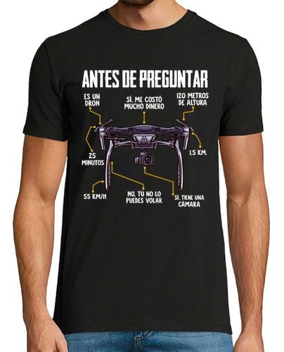 Camiseta Hombre Manga Corta Preguntas Piloto De Drones Radiocontrol Dron Geek laTostadora - latostadora.com - Modalova