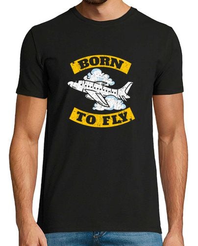 Camiseta Hombre Manga Corta divertido piloto de avión amante de los aviones nacido para volar laTostadora - latostadora.com - Modalova