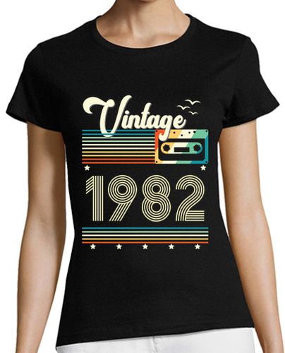 Camiseta mujer casete de estilo retro vintage 1982 - latostadora.com - Modalova
