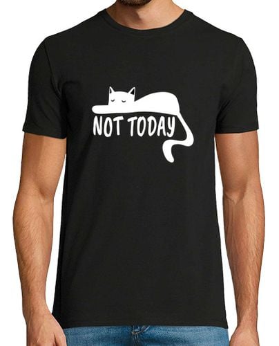 Camiseta Hombre Manga Corta Cat Not Today Funny Lazy Cat laTostadora - latostadora.com - Modalova