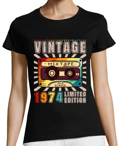 Camiseta mujer vintage mixtape edición limitada 1974 - latostadora.com - Modalova