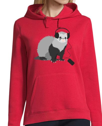 Sudadera Con Capucha Para Mujer música divertida sudadera con capucha hurón amorosa laTostadora - latostadora.com - Modalova