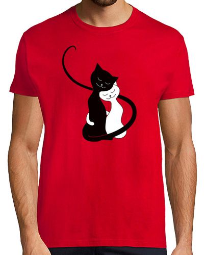 Camiseta lindos abrazos gatos blancos y negros en lov - latostadora.com - Modalova