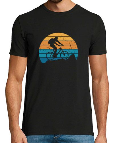 Camiseta Hombre Manga Corta Atardecer Retro Bici de Montaña laTostadora - latostadora.com - Modalova