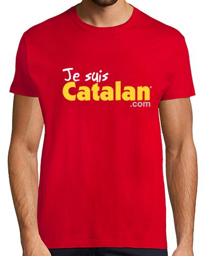 Camiseta soy catalán - rojo y oro - borde blanco - latostadora.com - Modalova