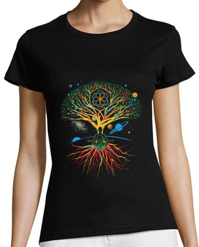 Camiseta mujer meditación espacial árbol de la vida - latostadora.com - Modalova