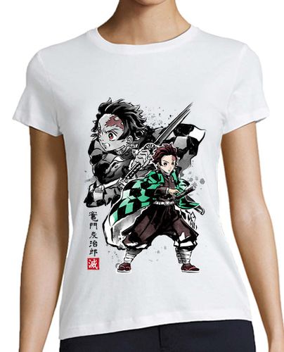 Camiseta mujer Demon slayer Tanjiro sumi-e laTostadora - latostadora.com - Modalova