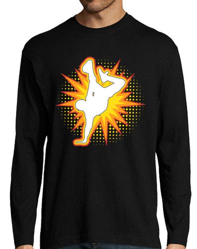 Camiseta Hombre Manga Larga bailarín de breakdance hiphop bailando laTostadora - latostadora.com - Modalova