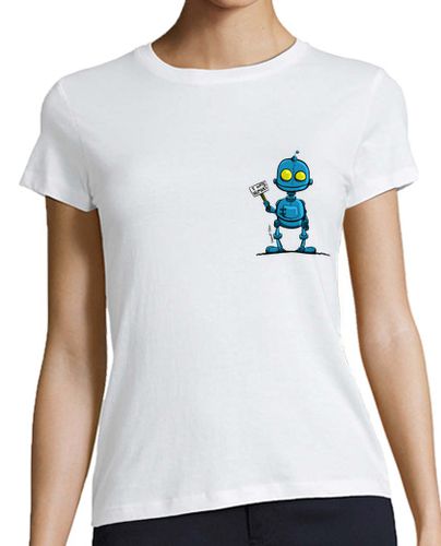Camiseta mujer robot azul - latostadora.com - Modalova